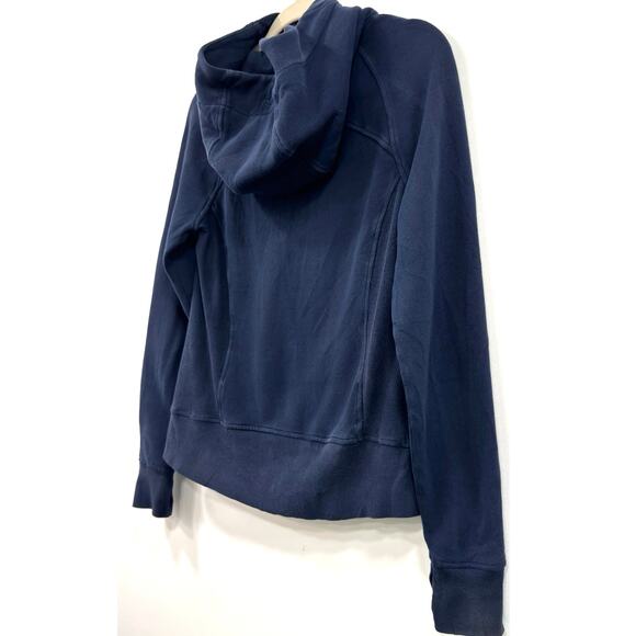 Lululemon Scuba Full Zip Hoodie Light Cotton Fleece Midnight Navy Size 6 - Picture 5 of 5